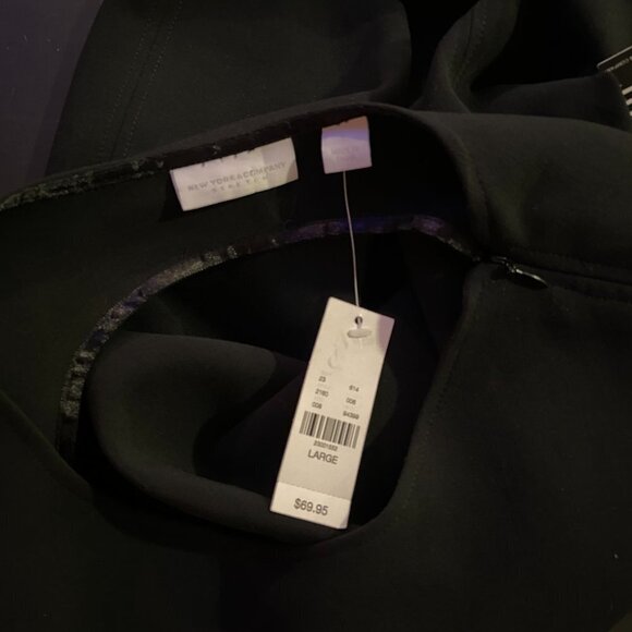 New York & Company Women's Black Open Back Dress - Size Large - NWT - Picture 2 of 5